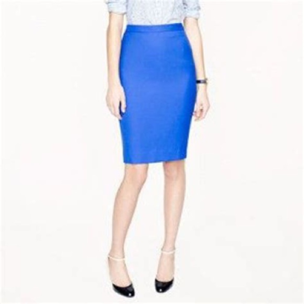 J. Crew Super 120’s Blue Wool Suiting Skirt | Size 0P